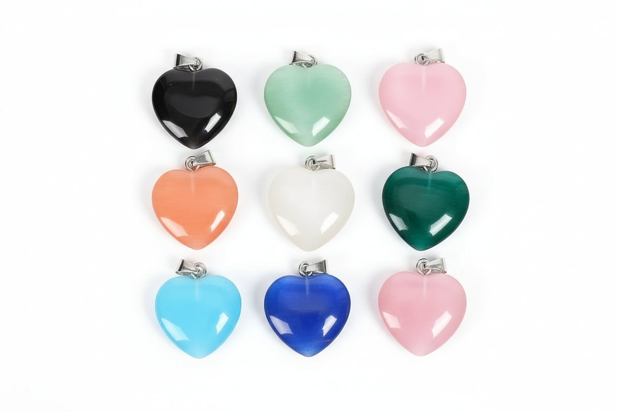 Heart-Shaped Crystal Charm