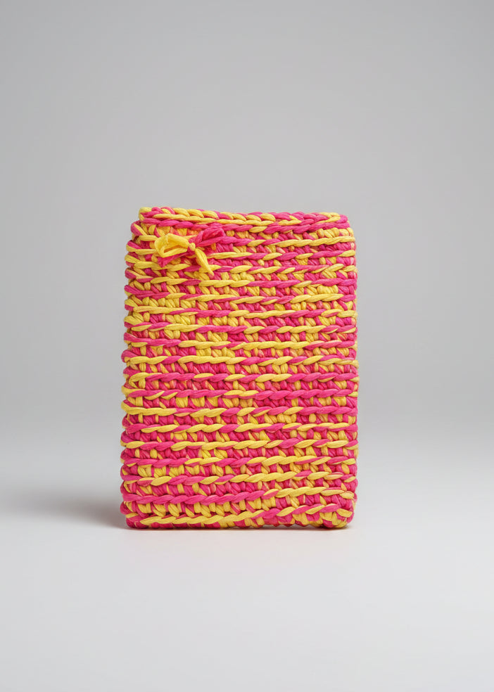 Pink and Yellow Crochet Laptop Sleeve